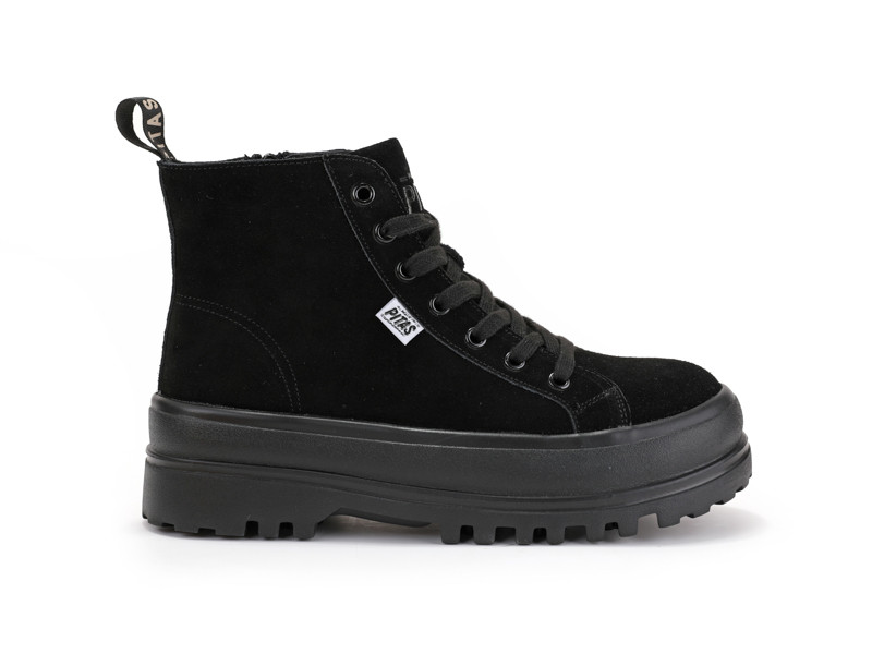 BOTIN DE CORDONES PITAS NEGRO