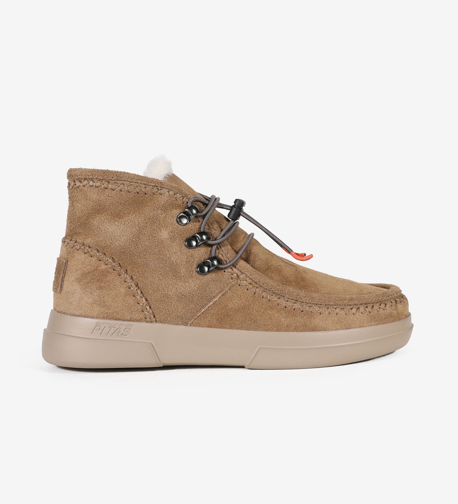 BOTIN FORRO DE PELO PITAS CAMEL