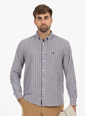 CAMISA EL PULPO CUADRO VICHY BICOLOR MARRON/AZUL