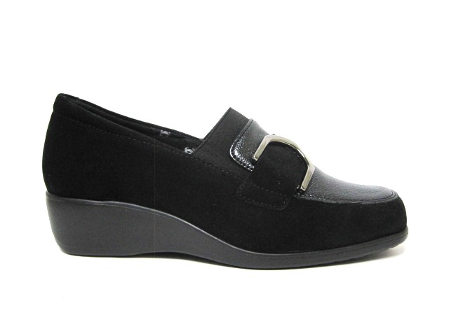 MOCASIN CUÑA COMFORT CLASS SERRAJE NEGRO