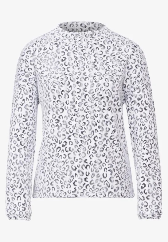 JERSEY STREET ONE FLUFFY RIB BLANCO PRINT LEOPARDO NEGRO